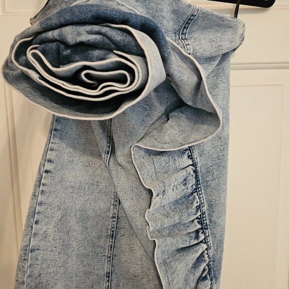 Rosette Denim Mini Dress - Picture 2 of 6